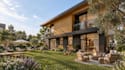 3d semi detached modern house,garden design,backyard lawn,balconies,cgi render
