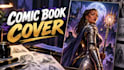 design a professional comic book cover and cover art