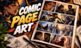 illustrate comic book pages and dynamic comic panels