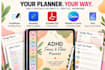design an adhd digital planner, hyperlinked planner, goodnotes planner