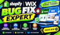 fix ecommerce shopify wix website bug fix speed liquid coding theme error issues