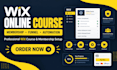 create wix online course website, sales funnel, membership setup, wix studio