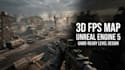 create 3d fps game map, ue5 game map, multiplayer fps map, 3d shooter game map