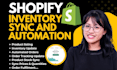 do shopify inventory sync automation update inventory supplier integration as VA