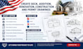 create deck, addition, renovation, construction and permit drawings