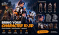 create a custom 3d character model for 3d printing and games