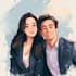 draw aesthetic anime couple art