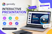 create an interactive genially presentation with animation and clickable element