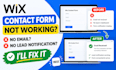 fix your wix contact form not sending emails lead notification wix bug and error
