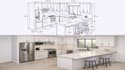 design custom kitchen cabinets layouts, dimensions and detailed floor plans