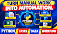 automate repetitive business tasks, bot with custom python automation scripts