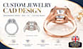 create engagement ring cad with stl  3dm and photorealistic render