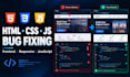 fix HTML CSS javascript and frontend bugs