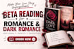 beta read romance beta read, dark romance, romantasy, manuscript critique