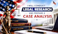 conduct legal research and prepare a case analysis