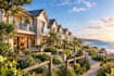 create realistic 3d townhouse render and residential complex landscape