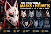 create custom 3d mask, 3d helmet, cosplay model and stl file
