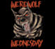 do a gothic werewolf logo with vintage dark halloween artwork