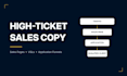 write high ticket sales pages and application funnel copy