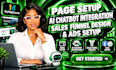 gohighlevel page setup, ai chatbot integration, sales funnel design, ads setup