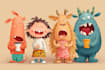 draw a cute and funny cartoon illustration