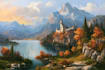 paint landscape in oil painting