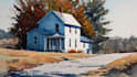 paint watercolor house portrait