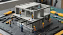 create miniature house and brick construction asmr