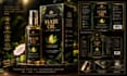 do premium hair oil box, label packaging design