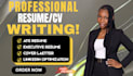 write a professional executive resume and CV