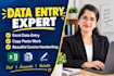 do professional beautiful cursive handwriting and data entry