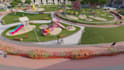 deliver 3d render for landscape masterplan, modern suburban park visualization