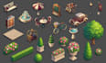 create high quality 2d game assets, props, icons, objects