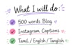 write tamil and english content
