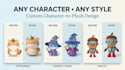 turn your character into a custom plush toy design