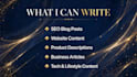 write SEO blog posts and website content
