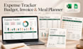 design expense tracker, budget spreadsheet invoice template, weekly meal planner
