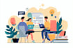create stylish flat vector illustrations