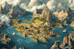 do fantasy map illustration