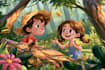 create cartoon kids book illustrations