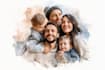 draw watercolor family portrait in procreate