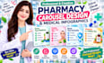 design pharmacy carousel posts and medical infographics