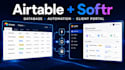 do airtable database, airtable automation, softr web app and CRM
