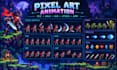 create pixel sprite sheet pixel art animation pixel game art for 2d video games