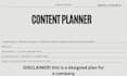 be your professional content planner