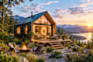 design 3d tiny house, small house, frame house, cabin house, container house