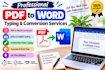 convert PDF to word and type handwritten notes