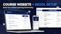 create, edit online course videos, design course website, setup skool community