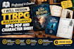 design ttrpg rulebook layout, rpg pdf and character sheet