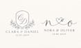 design a minimalist wedding initials logo and monogram